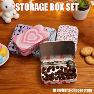 5pcs cute storage box, made of metal, multi-functional storage box, easy to carry, a great gift for a friend.