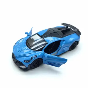 Realistic alloy sports car model, a children's toy car with pull-back function and openable doors, suitable for boys