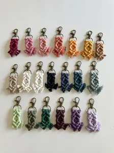 Mini Macrame Keychain - Cute Boho Bag Charm, Stocking Stuffer, Teacher Gift