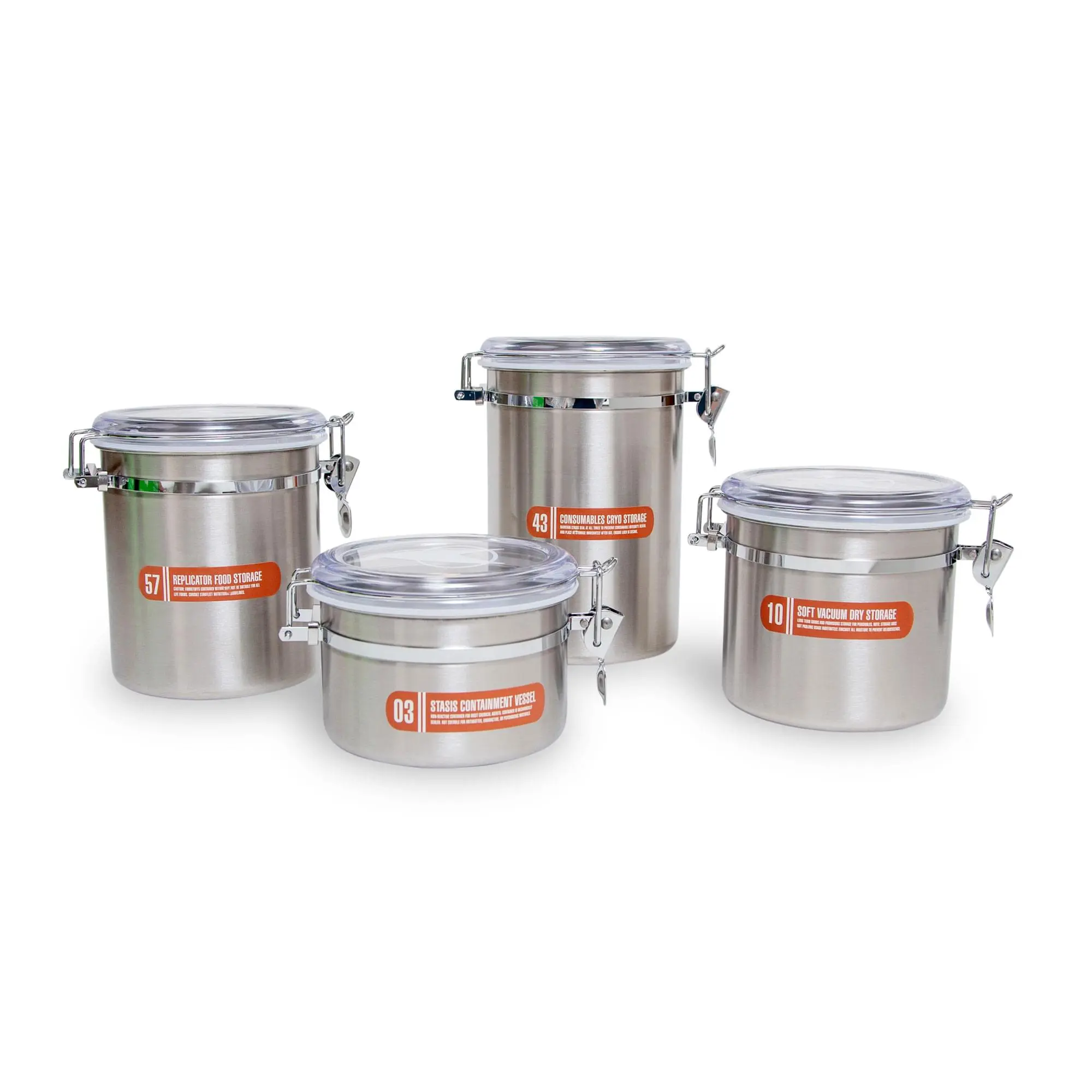 Star Trek: The Next Generation Stainless Steel Storage Jar Containers | Set of 4