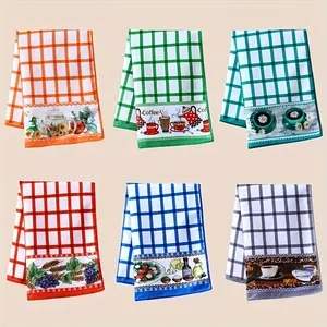 6 Pieces/12 Pieces, Hand Towels, Fun Minimalist Style Kitchen Towels, Colorful Printed Decorative Cloth, Soft and Absorbent Holiday Tea Towels, Kitchen Supplies, Cleaning Products, Kitchen Decoration
