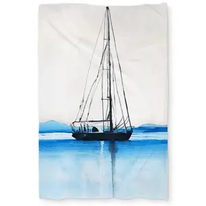 360 stand Decorative Duvet Cover - Twin Extra Long Size, Sailboat on Calm Water Print, Scenic Coastal Home Decor Bedding Linen Textile, Marine Duvet Covers