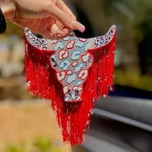 X LARGE American flag cheetah car cattle skull freshie