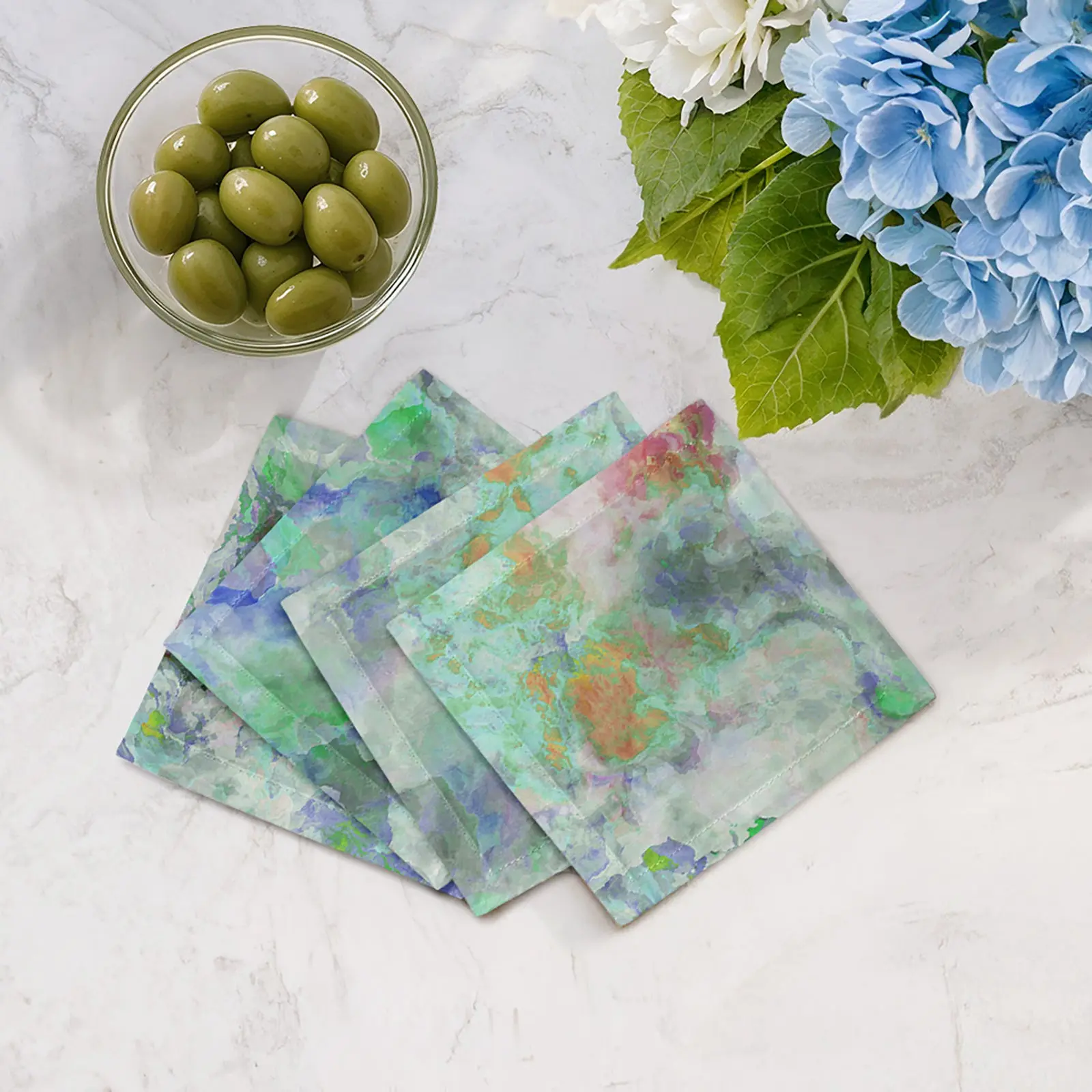 Impressionism Spring Cotton Sateen Cocktail Napkins