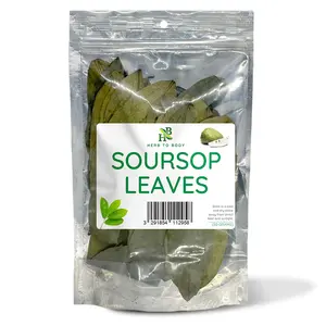 Herb To Body Soursop Leaves 50g – Dried Graviola Leaves for Herbal Tea, Approx. 80 Loose Leaves, Caffeine-Free, Natural Botanical Tea Ingredient