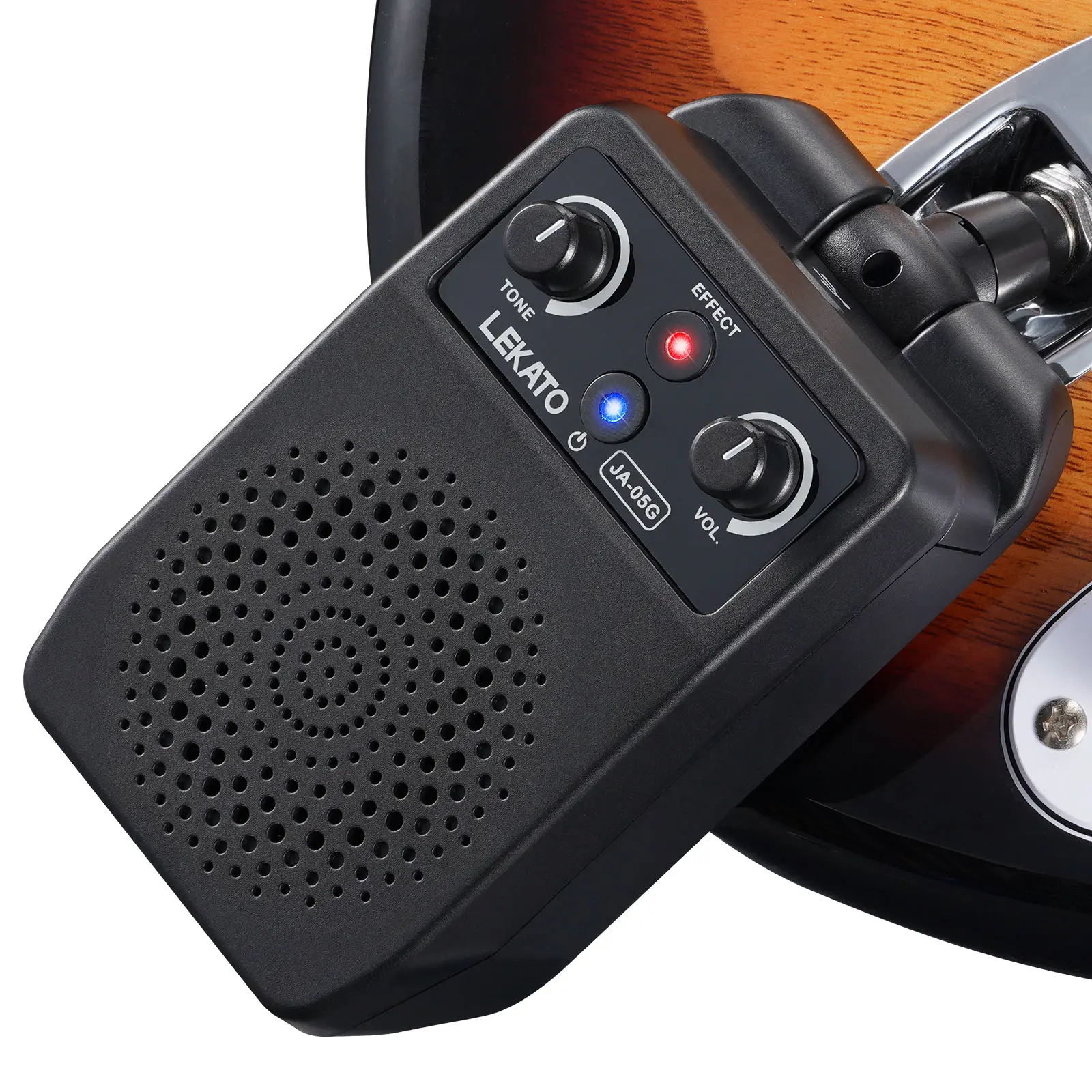 LEKATO JA-05G 5W Mini Electric Guitar AMP , Portable Guitar Audio Amplifier Bluetooth with Built-in 4 Effects, Clean Distortion Overdrive Reverb, Rechargeable Small Guitar Amp for Practice, A Must-Have for Professional Guitarists Gift