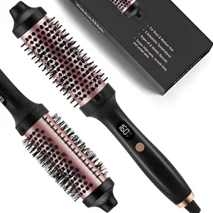 Professional-Grade Hair Curling Iron - 3-in-1 Ionic Hair Curler/Straightener with Anti-Scald Nylon Bristles,38mm Heated Curling Styling Brush ,Fast Heating for Salon- Electric Curl Wand for All Hair Types, Ideal as a Curling Iron Alternative and Styling.