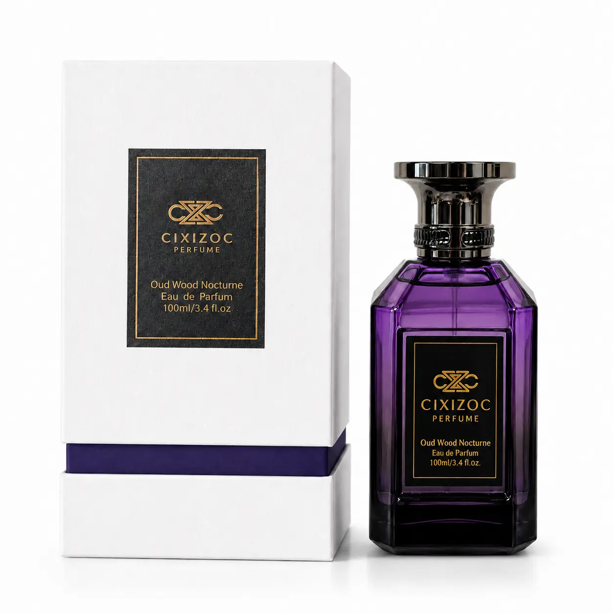 CIXIZOC Oud Wood Nocturne Eau de Parfum for Men, 100ml/3.4 fl oz Youth Citrus Woody Fresh Fragrance, Contains Neither Harmful Additives, Perfume Vial Men's Fragrance