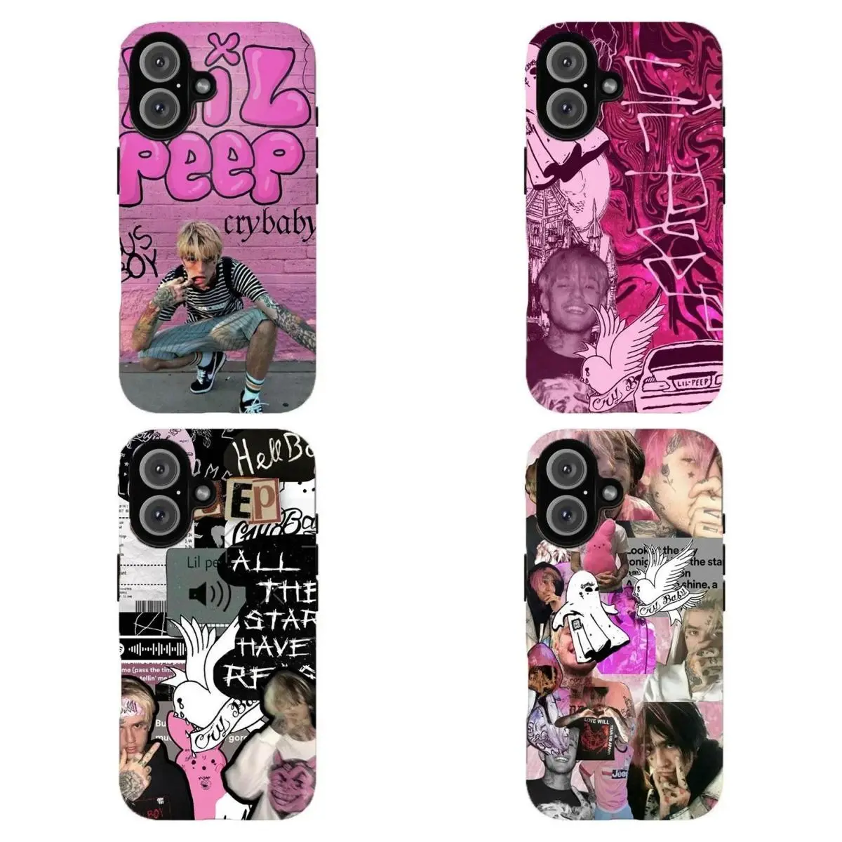 Lil Peep Custom Multiple Collage Smartphone Cellphone Casing, Trendy Music Aesthetic Shockproof Accessory for Devices, Compatible with iPhone 11-17 & Samsung S21-S25, Ideal Fan Gift (Wireless-Friendly)
