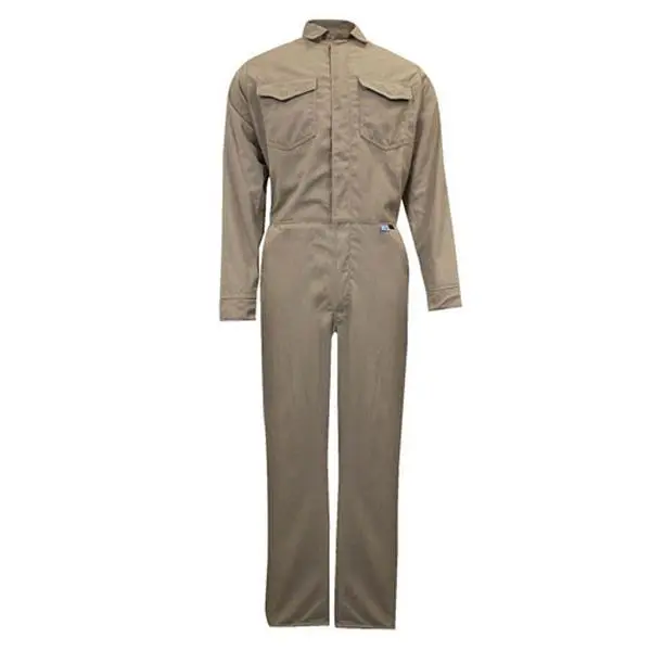 Portwest Men's Certified FR94 Iona Bizflame 88/12 Flame Resistant Coverall - ARC2 Workwear Uniform, 8 Pockets (2 Side, 2 Front), UPF 50+ Protection, Khaki, 3XL, Full-Length, Unlined, Radiant/Convective Heat Resistance, Zip Closure