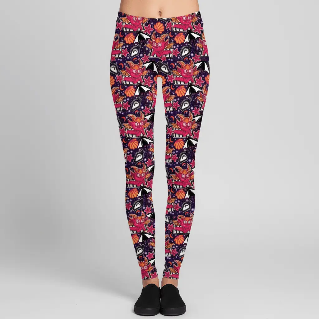 Baphomet Print Leggings – Gothic Alternative Fashion