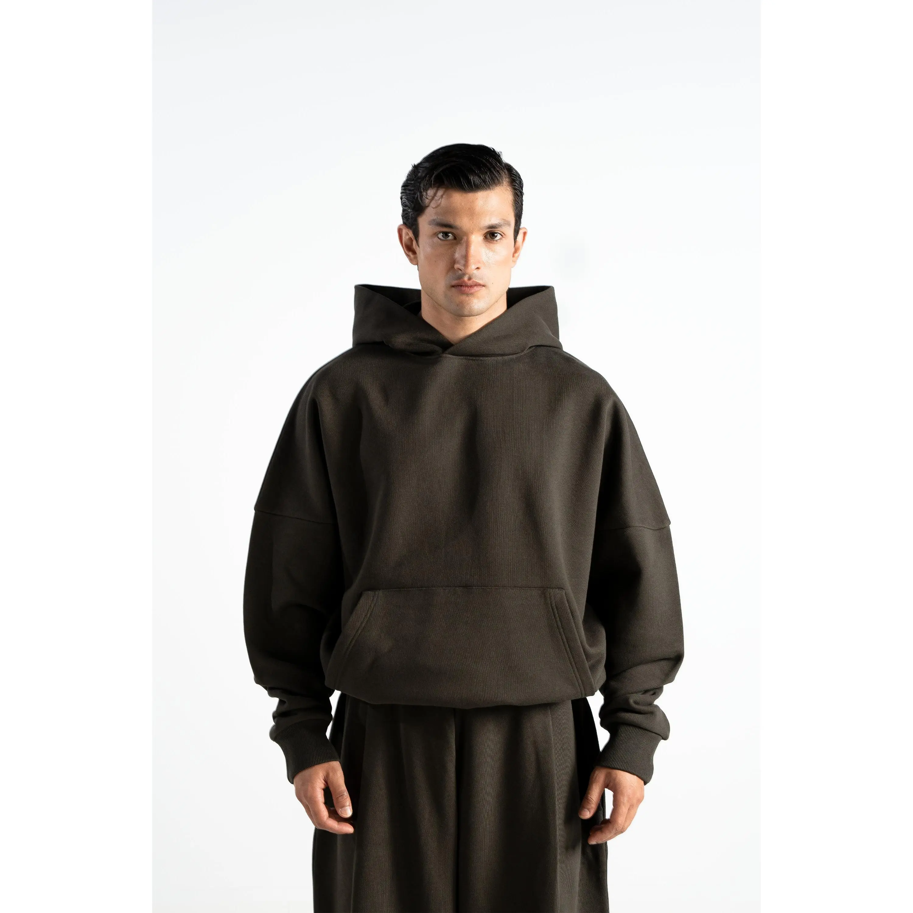Premium Heavy Boxy Organic Hoodie — Volcanic Ash [520 GSM]