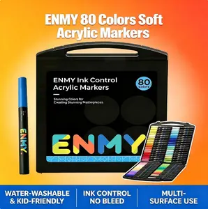 ENMY 80 Vibrant Colors Acrylic Markers That Actually Work.Quick Dry & Waterproof — Perfect for Kids Painting, Canvas Art, Card Making, Scrapbooking | Premium Art Supplies Set outdoorfun