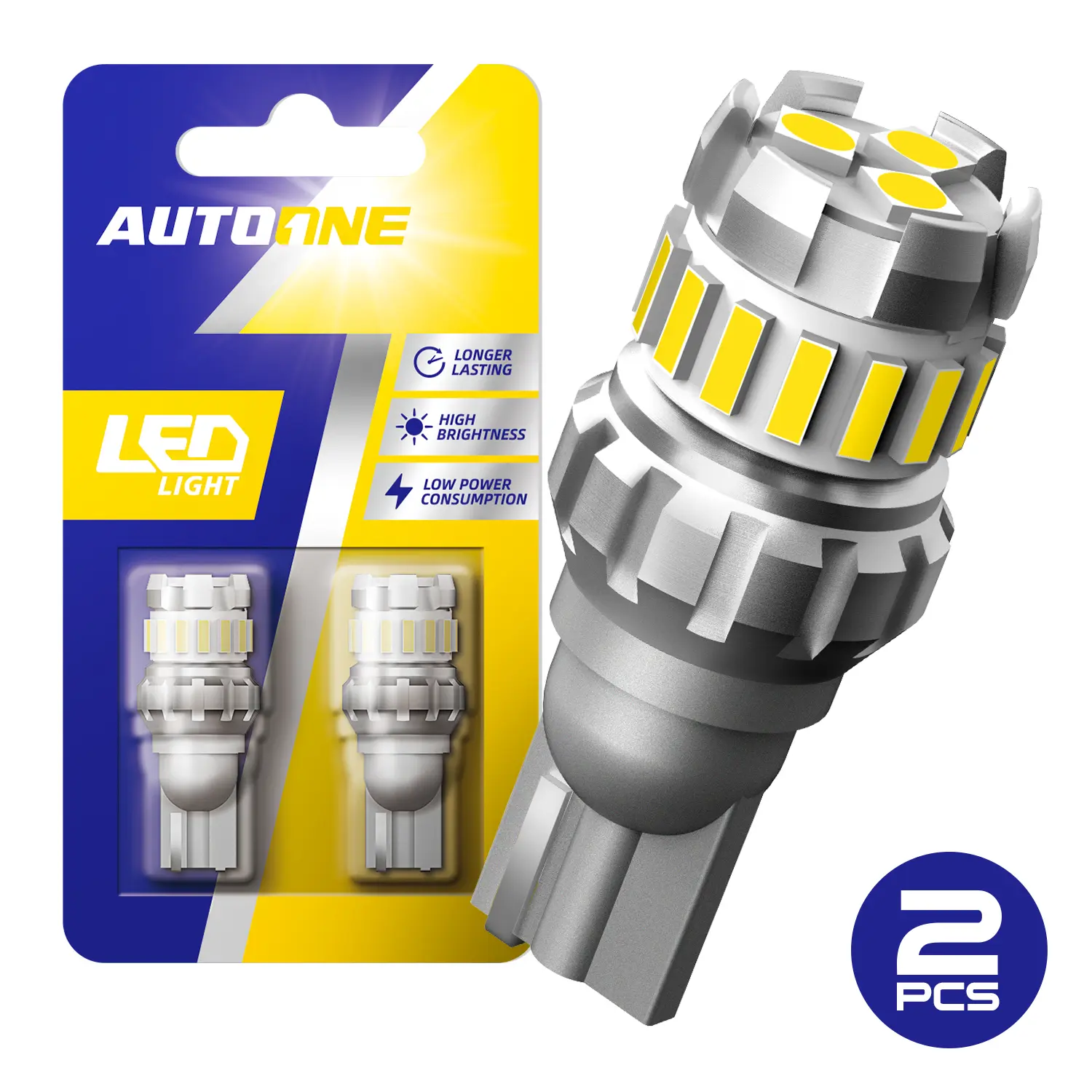 AUTOONE 912 921 T15 LED Bulbs Reverse Light Bulb 6500k White, W16W T15 906 922 LED Canbus Reversing Backup Turn Signal Lamp, 2400LM 300% Brighter Non-polarity CANBUS Error Free Plug and Play LED Light Bulb, Pack of 2