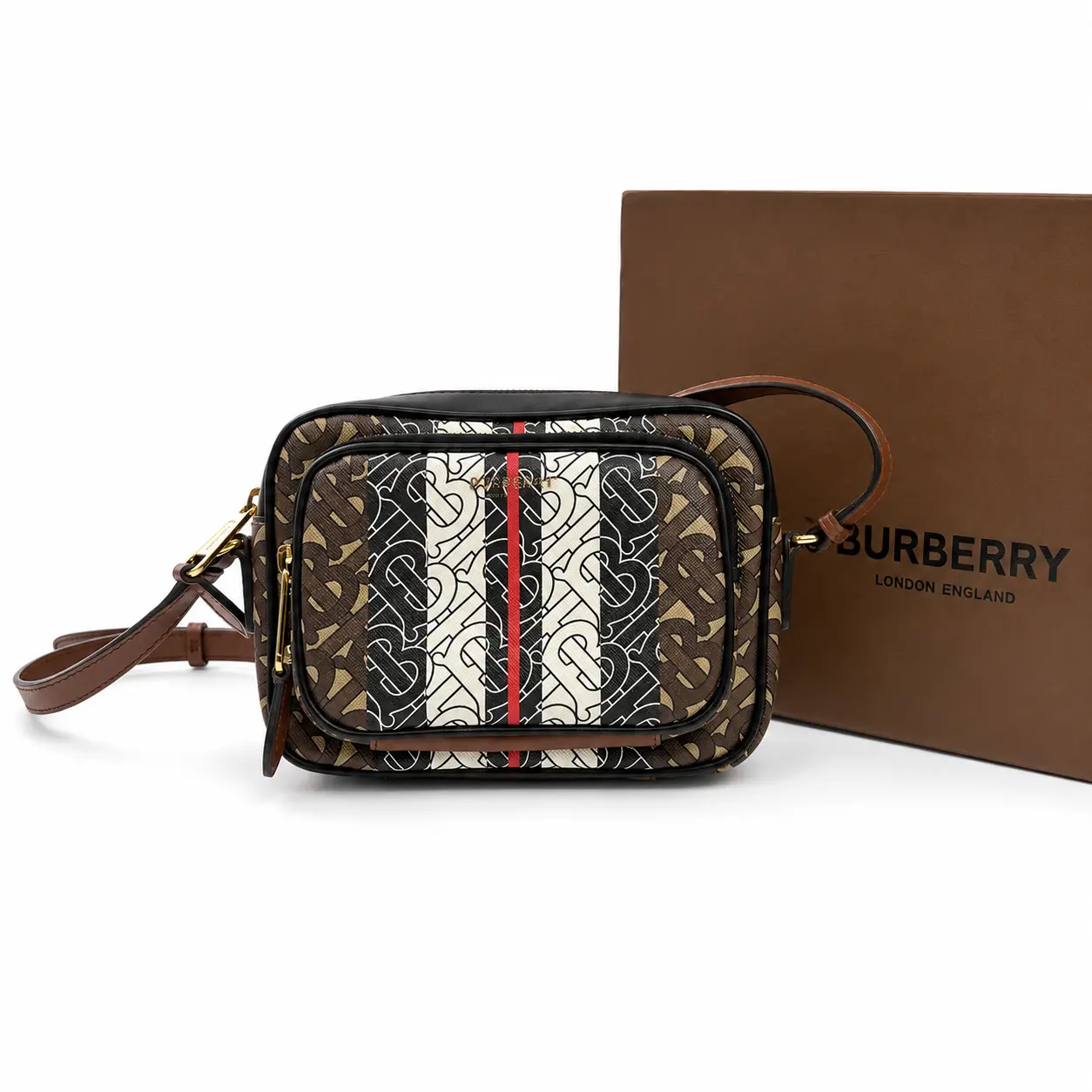 Pre-owned Burberry Monogram Camera Crossbody Bag D0266