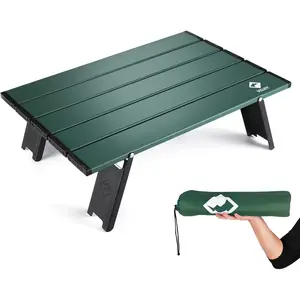 Portable Mini Folding Beach Table, Ultralight Aluminum Side Table with Carry Bag for Camping, Picnics, and Outdoor Activities