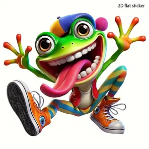 Vibrant Frog Vinyl Sticker, 6-Inch Self-Adhesive Decorative Car Decals for Cars, Laptops, Trucks, Bikes, Windows, Walls, Smooth Edges, One-Time Use