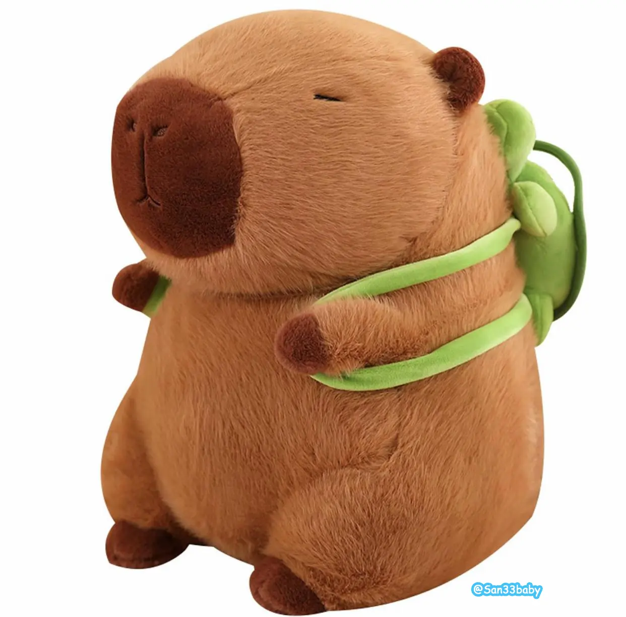 Ava Lalagaga Realistic Capybara Plush Toy - Cute Animal Design Huggable Stuffed Animal with Green Backpack, Plushies for Kids, GF Gift Unique Cool Gifts & Home Bedroom Decor