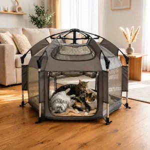 Pop-Up Portable Cat and dog Play Tent, Soft Indoor Outdoor Folding Pet House for Cats, Foldable Cat Play Tent