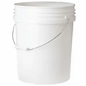 5 Gallon 70mil Food Safe Bucket White with Handle for Safe Food Storage and Transport