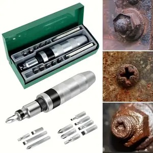 Multifunctional 13pcs Impact Screwdriver Set Shock Screw Driver Chisel Bits Screw Extractor Remover Repair Tool for Kayak Hardware