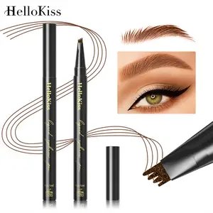 HelloKiss Eyebrow Pen, iMethod 4D Brow Pen, 2-in-1 Eyebrow Pencil with Waterproof Microblading and Dual-Ended Eyeliner Brush for Natural Brow Makeup and Eyelash Line