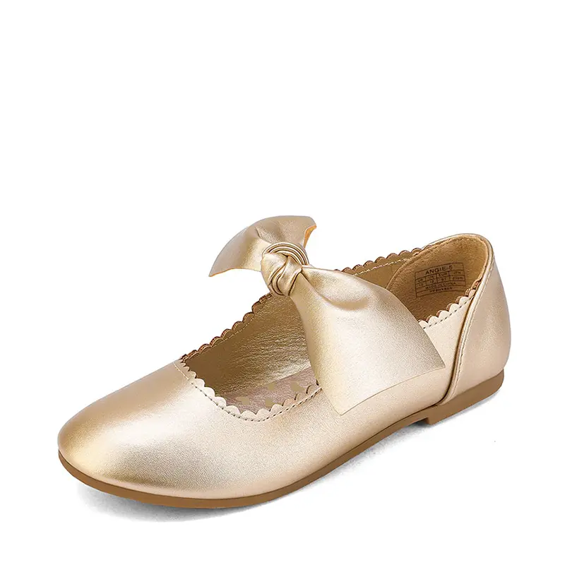 DREAM PAIRS Girls' Mary Jane Bowknot Design Casual Flats, Lightweight Round Toe Soft Sole Shoes for 4-5 Years Old Girls, Shoes Girls