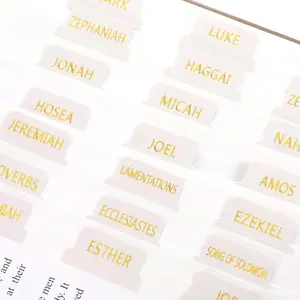 75 count  Book Index Tabs Laminated  Tabs  Foil Lettering  Study Journaling Labels Supplies Print Stickers for Women Men Easy Navigation Easy to Read Quick Reference