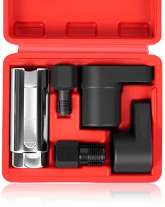 5 pcs O2 Oxygen Sensor Socket Set Oxygen Sensor Remover Tool and Thread Chaser Set with 3/8" and 1/2" Drive Ideal for Removing and Installing Oxygen Sensors