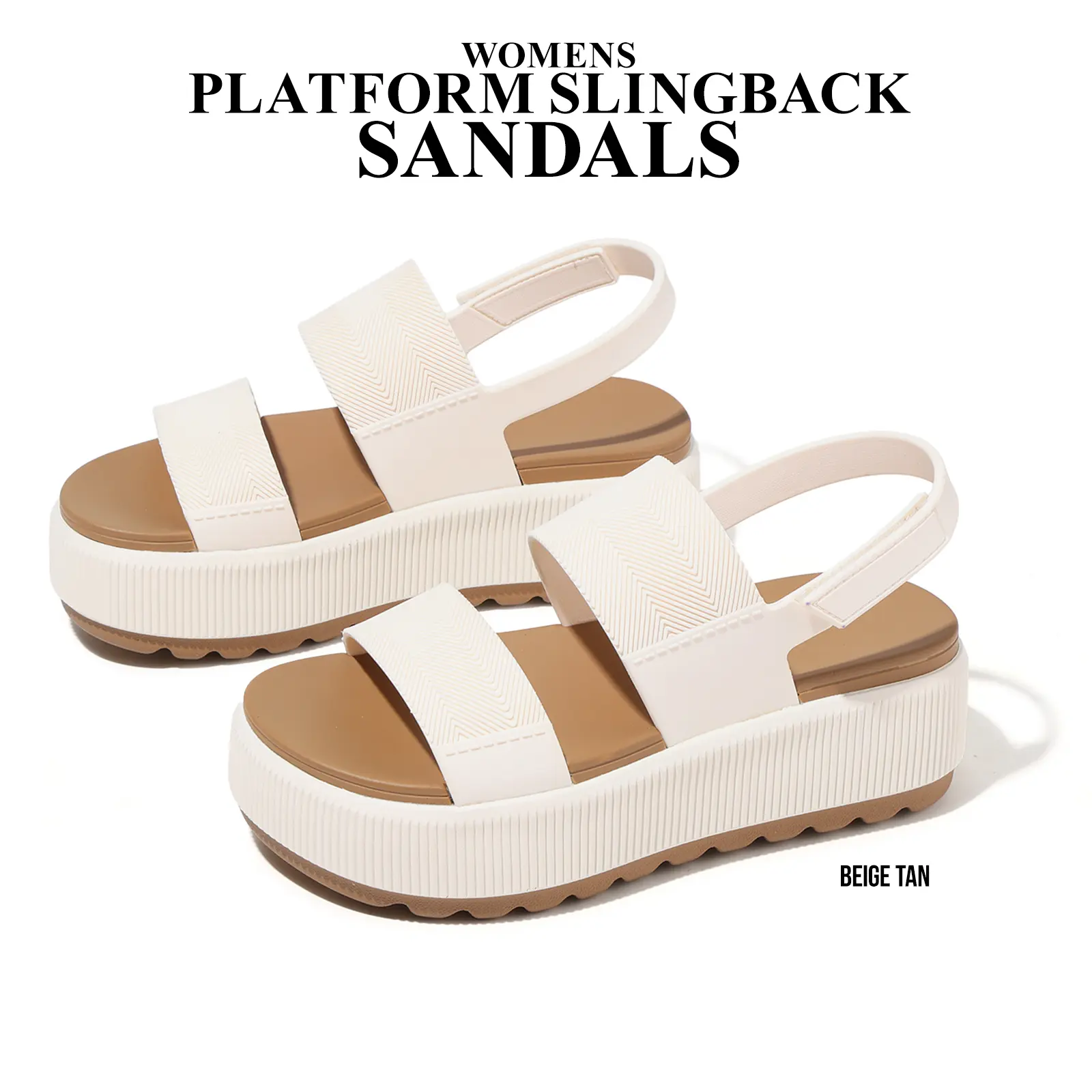 CYNLLIO Womens Slingback Platform Water Sandals Chunky Wedge Sole Open Round Toe Slip On Velcro Strap Fashionable Summer Walking Beach Vacation Casual Outdoor Everyday Wear Dress Essentials Stylish Trendy Beachwear Shoes