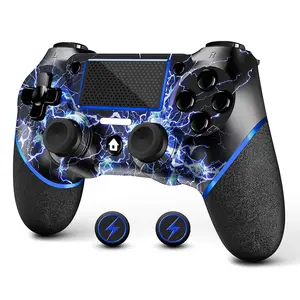 Wireless Controller for PS4 with 3.5mm Audio Jack Touch Pad Six Axis Motion Control Blue PS4/Pro/Slim Compatible with Windows PC - Console