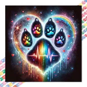 1 set of DIY diamond painting kit, 5D diamond art kit, DIY decoration starry sky, heart shape, colorful diamond painting kit full round drill, mosaic, diamond art, DIY art home decor, suitable for Christmas, Galaxy