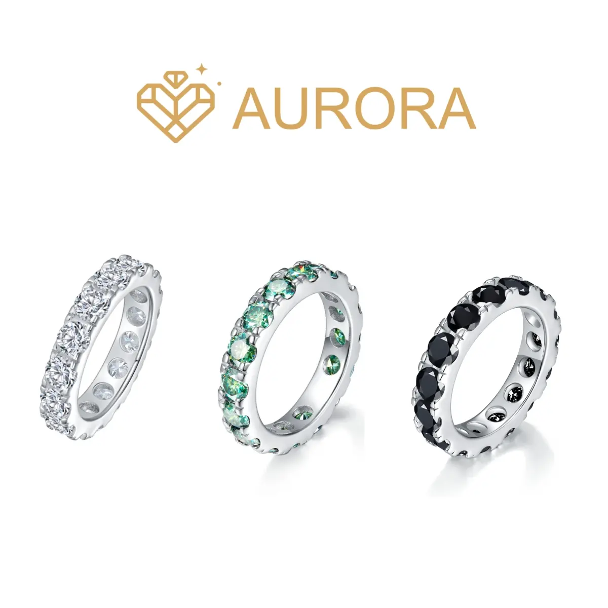 【#04 Ferris Wheel】925 Sterling Silver Moissanite Ring, Elegant Fine Round Moissanite Ring for Adults, Beautiful Birthday & Engagement Gift Jewelry, Beautiful Rings