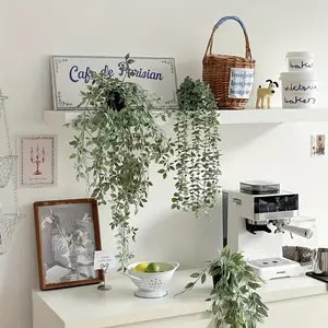Artificial Hanging Plant, 1/2 Counts Fake Hanging Plant, Potted Plant, Fake Eucalyptus Tree, Artificial Ivy Vine, Home Indoor and Outdoor Shelf Decoration