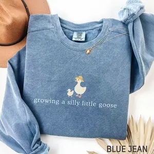 [Sale up to 70%] Comfort Colors Growing a Silly Little Goose Sweatshirt, Pregnancy Announcement Gift, Pregnant Sweater, Gift for Expecting, Baby Shower Gift