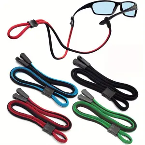 Unisex Patchwork Eyeglasses String Holder Straps - 4pcs Anti-Drop Lanyards with Sunglasses Holder Clip, Suitable for Sports, Compatible with Any Eyewear