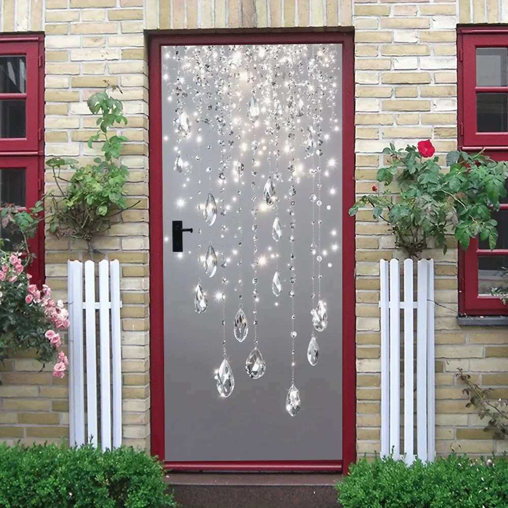 2pcs Crystal Droplet Wall Stickers Self Adhesive Mirror Rhinestone Decorations for Living Room Bedroom Wedding Party Festival Decorations No Drilling Easy Installation Shiny Home Decor Multi Scene Decora