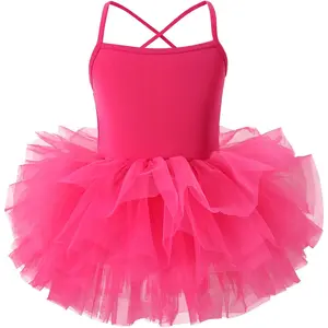 KF5-GCS033    Toddler Girls Ballet Skirted Leotards Strap Tutu Dress Party Costumes for Dance 18Months to 7t