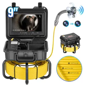 VEVOR Sewer Camera, Summervibes, 98 ft/30m, Self-Leveling Drain Inspection Camera with 9" 1080P HD Screen, 36X Zoom, IP68 Waterproof Plumbing Camera with Lights-12 LED, 32GB Card Snake Camera for Duct Pipe