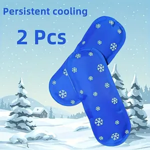 Reusable Gel Ice Pack 2-Pack, Long-Lasting Cooling Relief, Cooling Pads, Low Temperature Storage Bag for Travel, Outdoor Camping, Fitness Training, Ice Packs Reusable