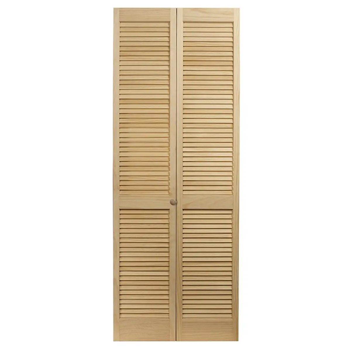 AWC 810428 Model 104 Unfinished Wood Louvered Bifold Door - 32x80.5 in, 39 lbs, Airflow Design, Ideal for Closet, Traditional & Classic Decor, Between Rooms