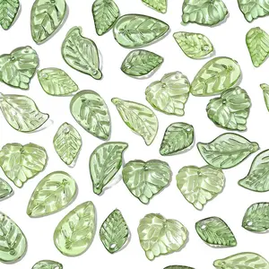 Mini Leaf Shaped Beads, 100pcs DIY Jewelry Accessories for Necklace & Bracelet & Earrings, DIY Jewelry Making Supplies for Women & Girls, Beading Accessories