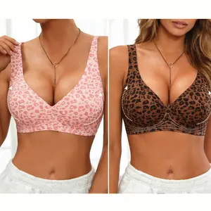 Jelly Wireless Womens Comfortable Wireless Bras Push Up Bralettes Seamless Tshirts Bras Deep V Everyday Bras s inaros pushup