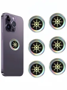 Silver Color Quantum Shield Emf Protection Stickers, 6 Pieces, for Phones, Headphones, Laptops, Microwaves, All Electronic Devices