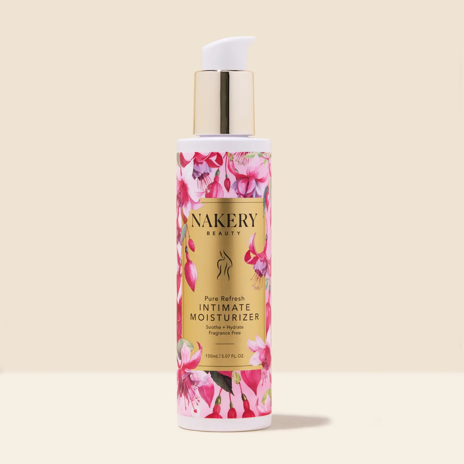 Nakery Pure Refresh Intimate Gel with Lactic Acid, pH Balancing & Moisturizing Relief for Itching & Discomfort, Hormone-Free - 150ml, Intimate Care Gel, Hydrating, Hyaluronic, Soothing, Moisturizer, Hyaluronic Acid, Fragrance Free, Gel Texture