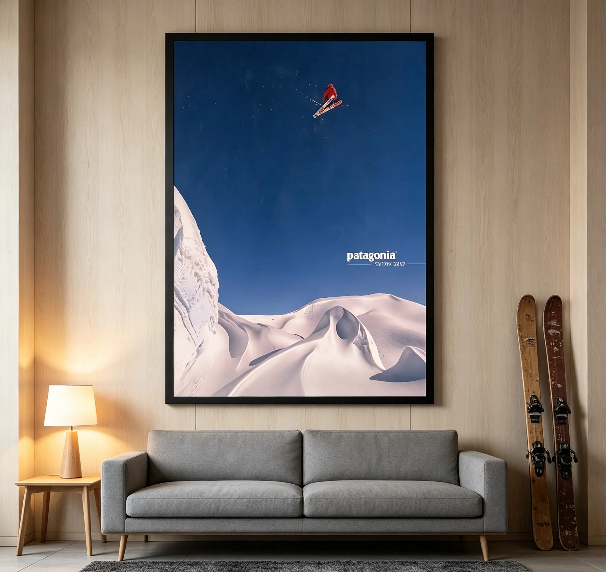 Eco-Friendly 2012 Winter Magazine Cover Cityscape Wall Art Poster with Cartoon Print & Wood Frame, Vibrant Exquisite Illustration for Bedroom, Living Room Home Decoration