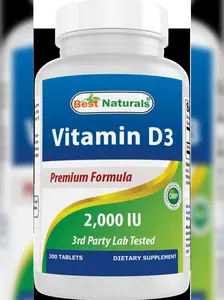 Best Naturals Vitamin D3 2000 IU – 300 Tablets – Made in USA, Non-GMO, Gluten Free, No Artificial Color, Flavor or Preservatives – Dietary Supplement. Visit the Best Naturals Store