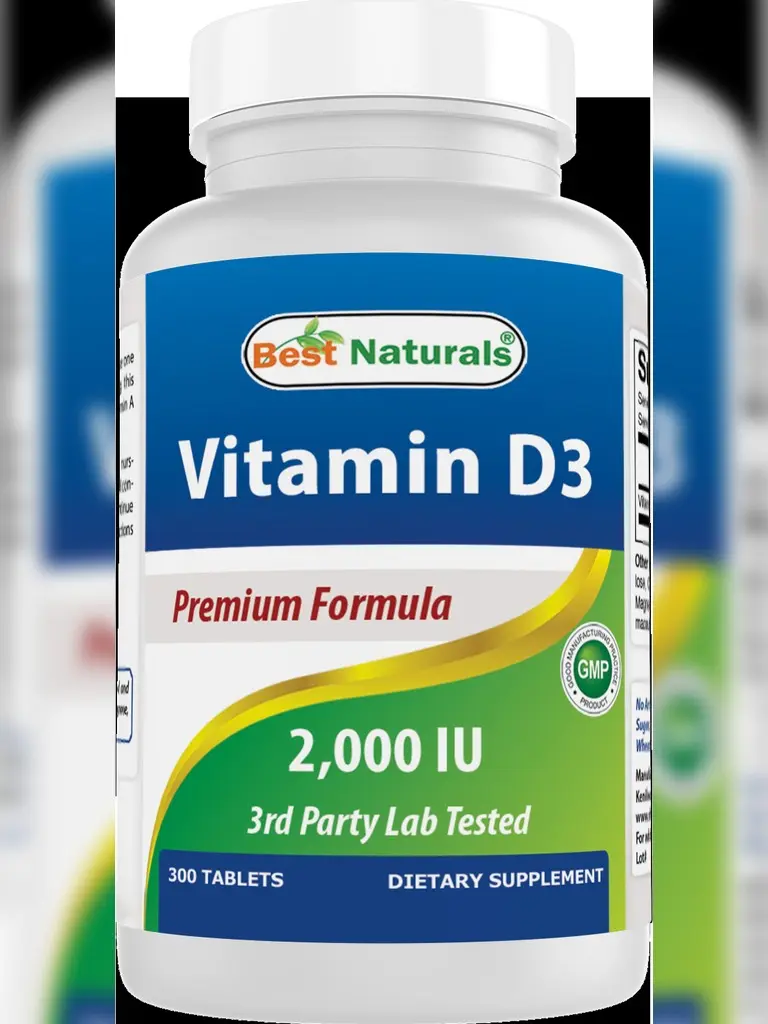 Best Naturals Vitamin D3 2000 IU – 300 Tablets – Made in USA, Non-GMO, Gluten Free, No Artificial Color, Flavor or Preservatives – Dietary Supplement. Visit the Best Naturals Store