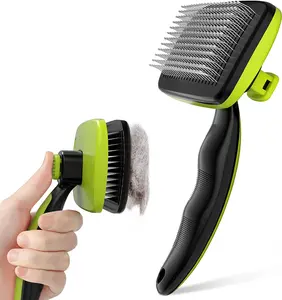Pecute Self-Cleaning Slicker Brush for Dogs, Cats, Lightweight Dog Brush for Shedding Massaging Grooming, Cat Brush Gently Removes Loose Fur Undercoat for Small Dogs Cats Rabbits of All Hair Types Pecute