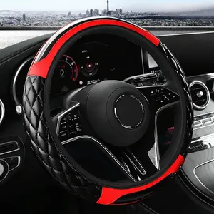 Soft Massage Carbon Fiber Steering Wheel Cover, PU Leather Protector with Comfort Cushion Design, Fits 14.5-15-inch Wheels, Breathable Non-Slip Car Interior Accessory, Car Accessories
